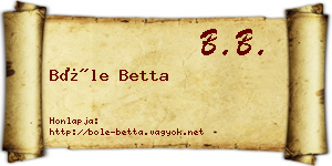 Bőle Betta névjegykártya